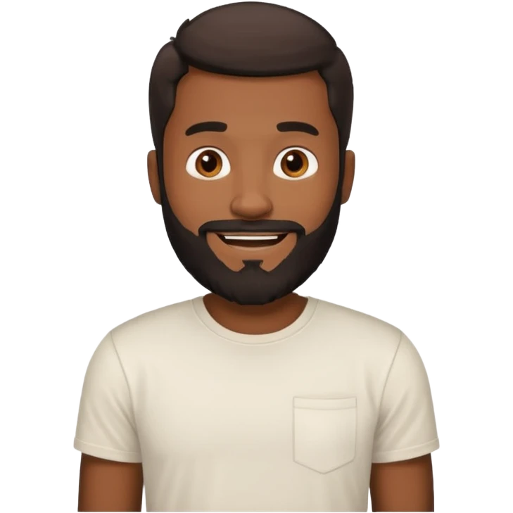 black bearded man in white t shirt emoji