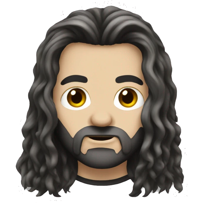 Metalhead with a long brown hair, emoji