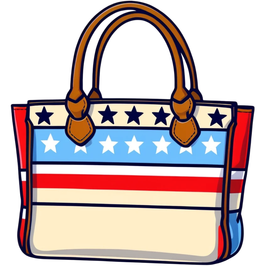 patriotic American handbag with stars and stripes emoji