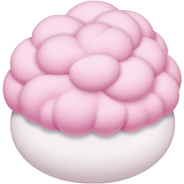 makeup powder puff with pink handle and soft white puff emoji