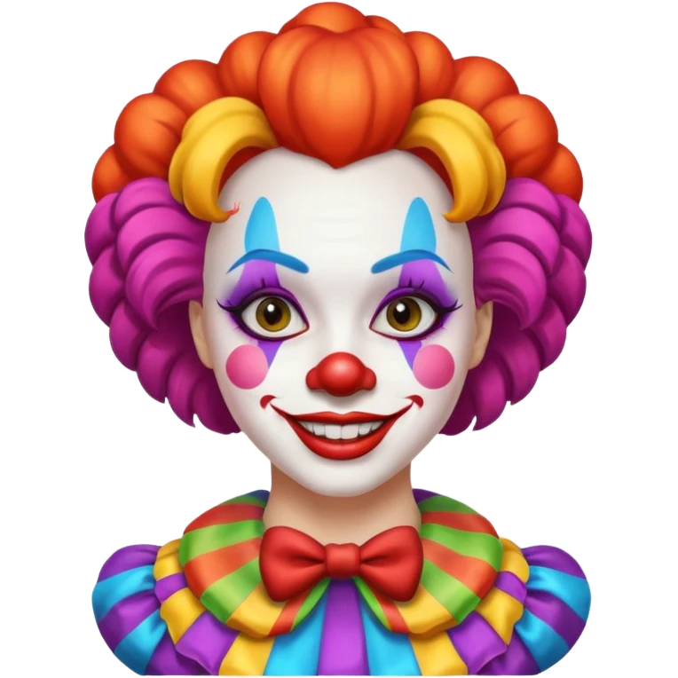 Woman in clown makeup emoji