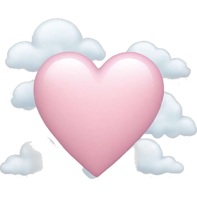 light pink heart with clouds emoji