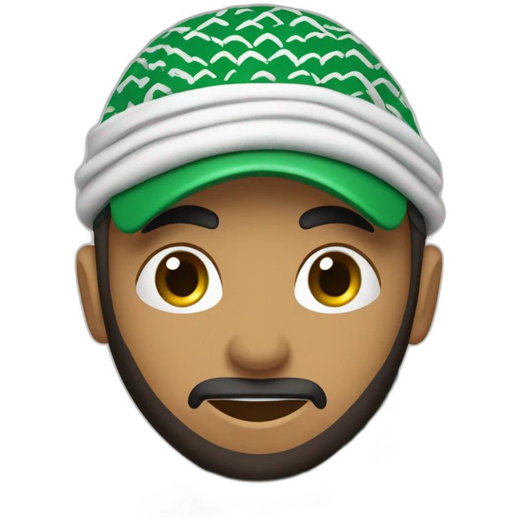 golfer wearing saudi arabian kaffiyeh emoji