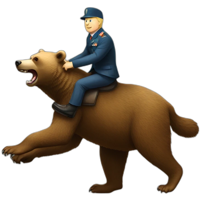 a bear that is riding putin emoji