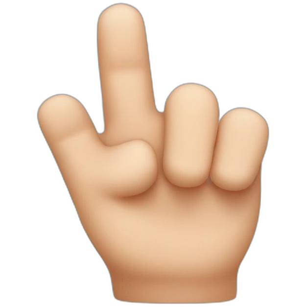 Thumb between index and middle finger emoji