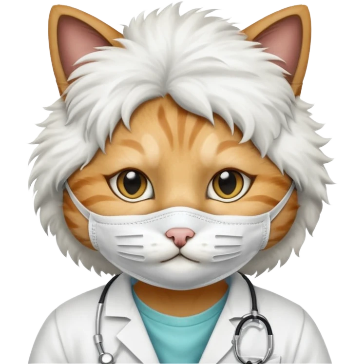 doctor cat, dust mask emoji