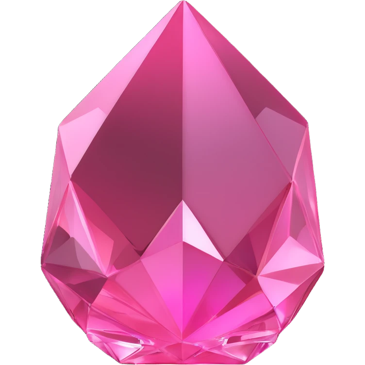 minimal 3D gothic crystal with pink highlight, simple and elegant emoji