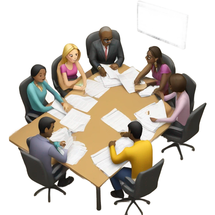 group meeting at a table emoji