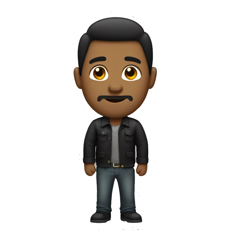 hombre pelo corto y negro emoji