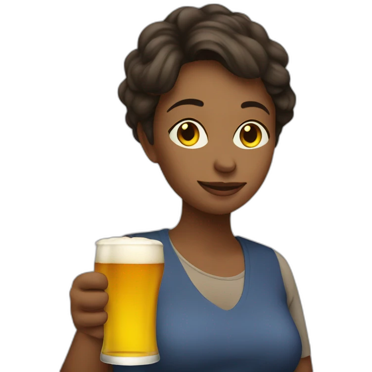 mom drinking beer emoji