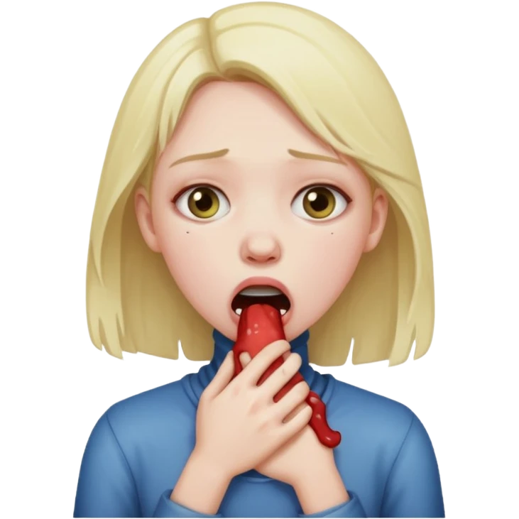Girl choking herself emoji