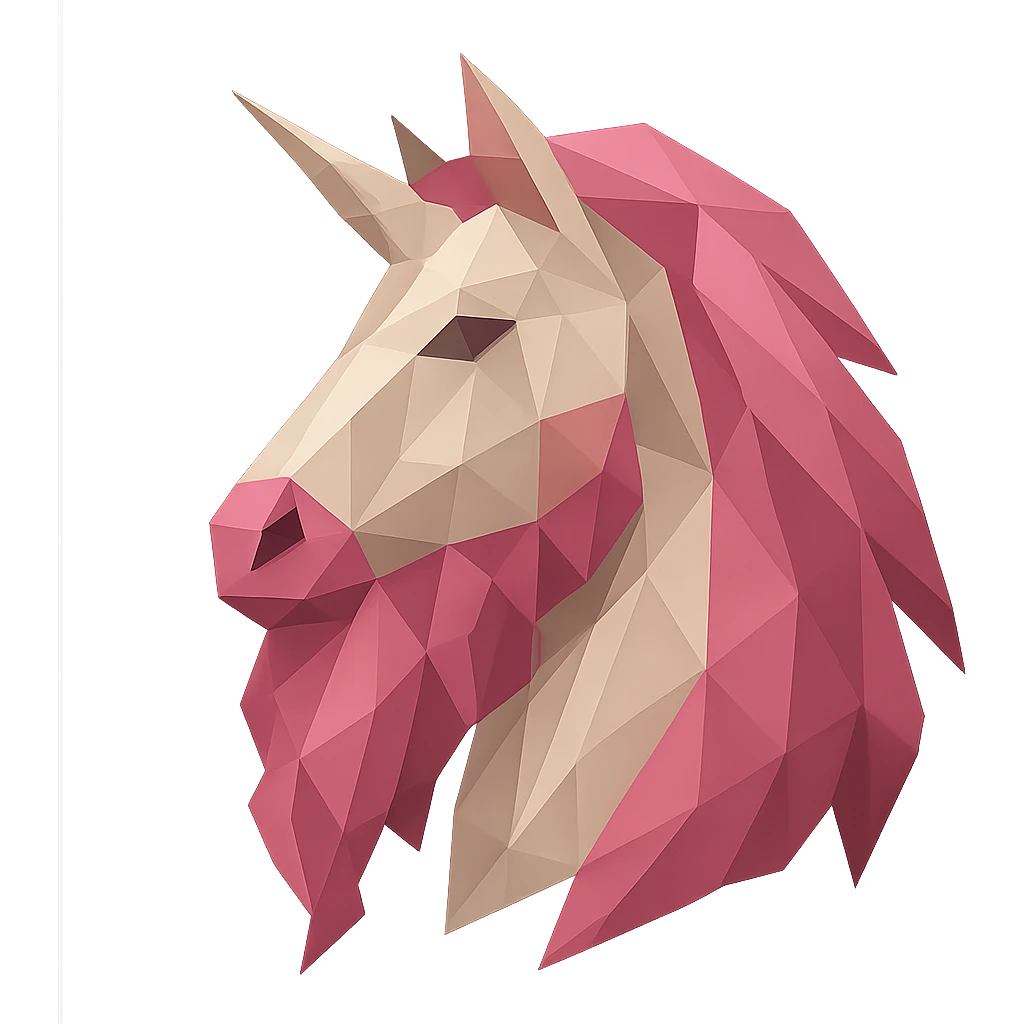 Bearded pink unicorn emoji