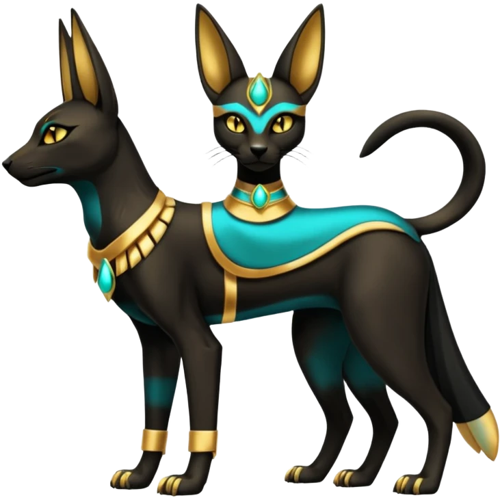 Anubis-Umbreon-Bastet-Fakémon-hybrid-creature (full body)  emoji