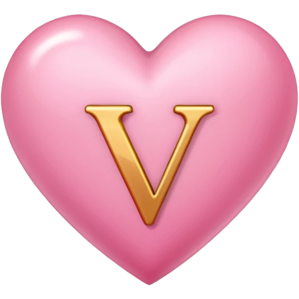 Corazon rosa con la inicial v emoji