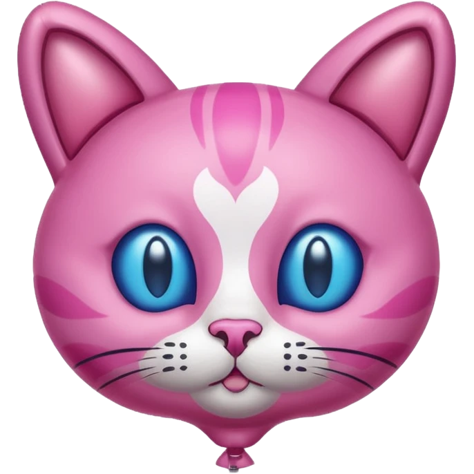 Make a pink cat with a balloon head, no the head is a balloon with the details of the cat head on the balloon head emoji