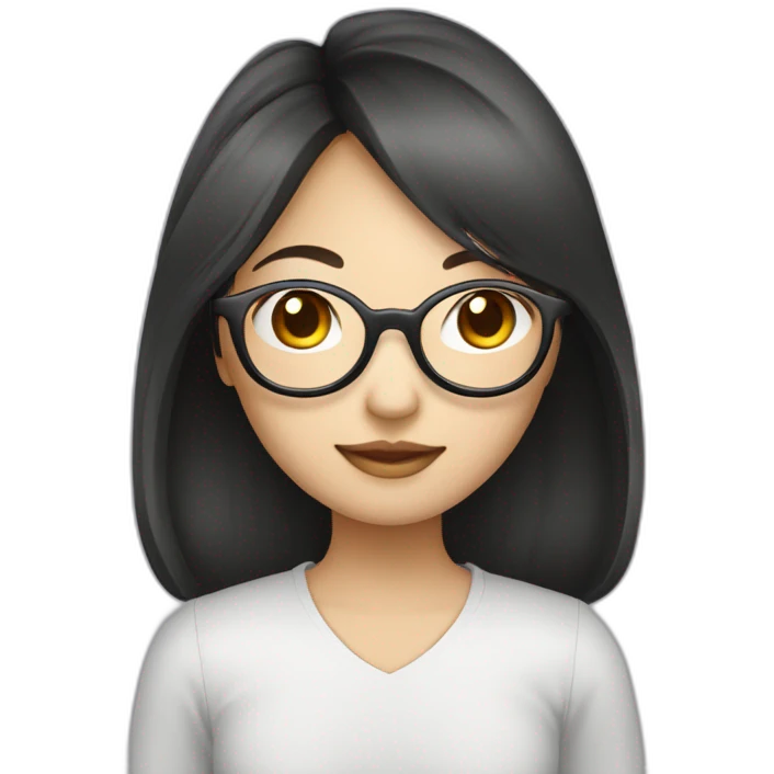 Fille asiatique avec lunette emoji