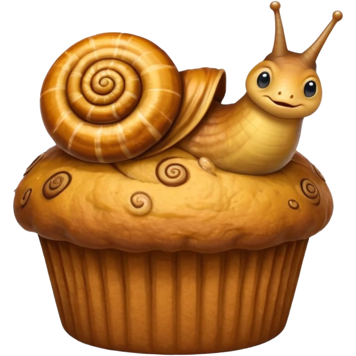 A muffin and a snail emoji