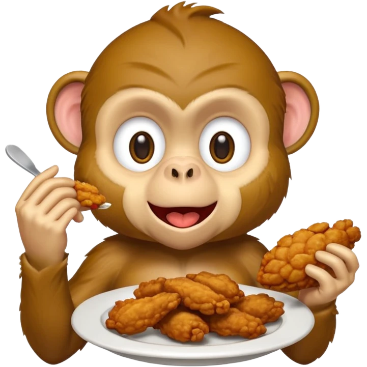 Monkey eating fried chicken  emoji