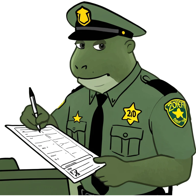 game warden writing a ticket for a wildlife law infraction emoji