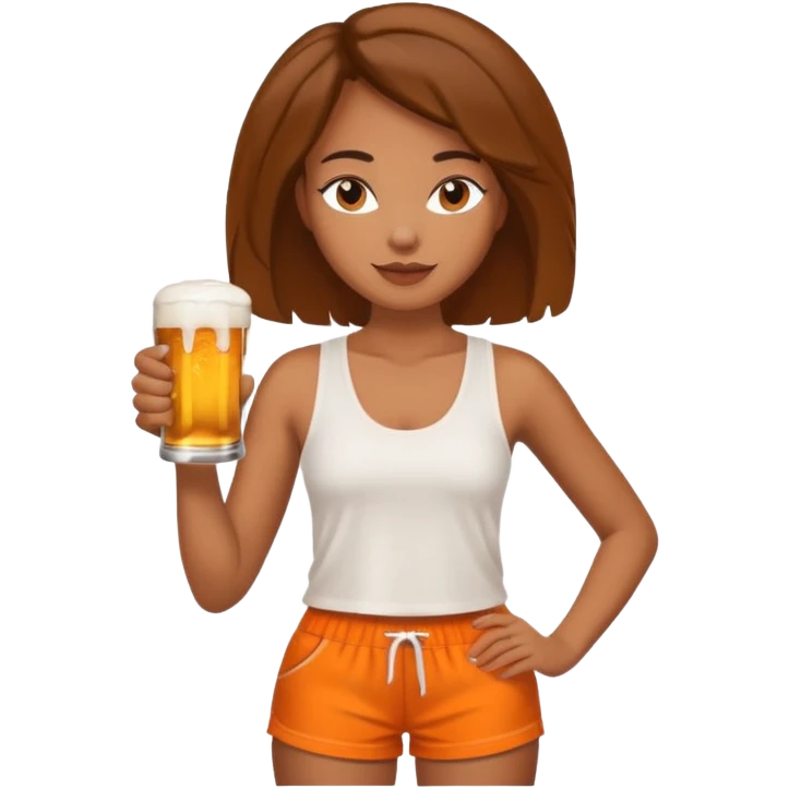 Hot wife in tank top and big boobs young African american, like picture three but put a beer in her hand and white top with orange shorts emoji