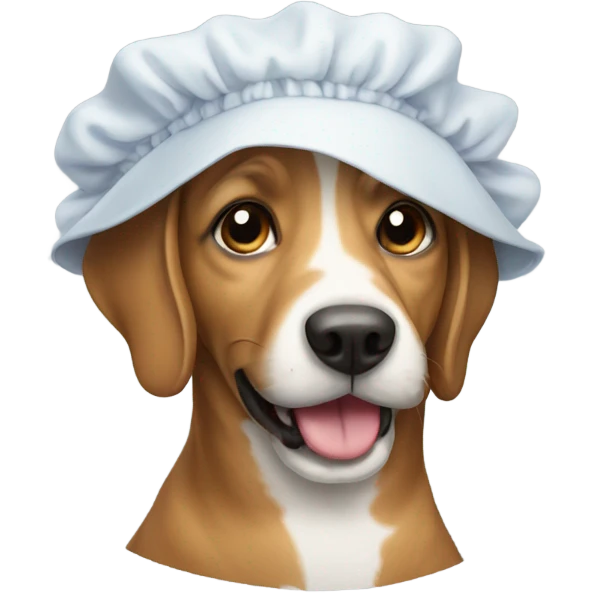 Dog with bonnet on it emoji