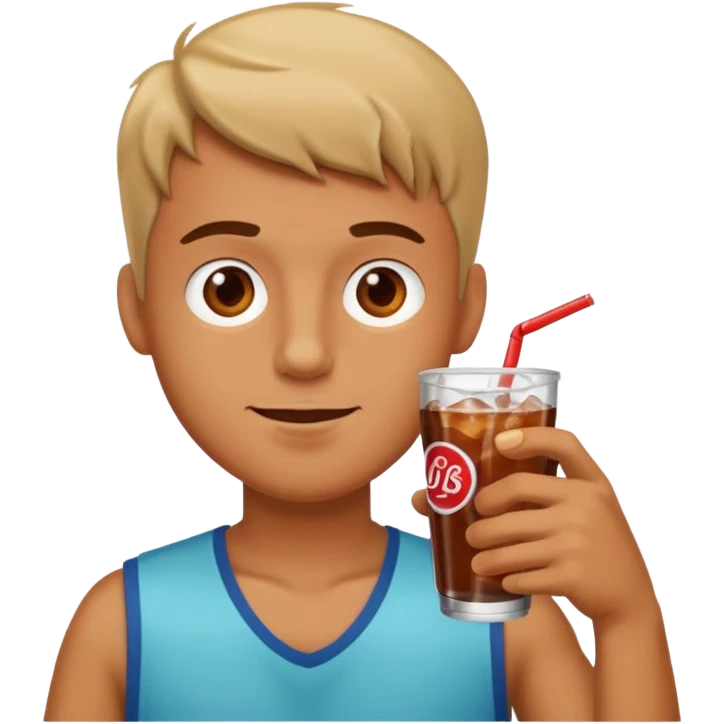 cool portrait of a guy drinking a soda emoji