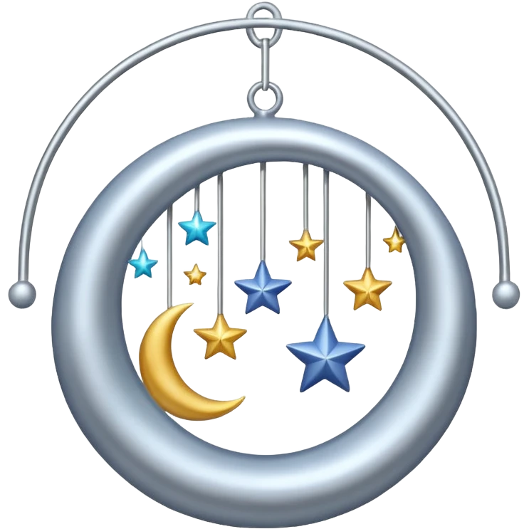 Hanging mobile with stars and moon emoji