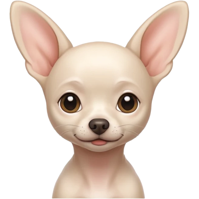 white chihuahua without hair emoji