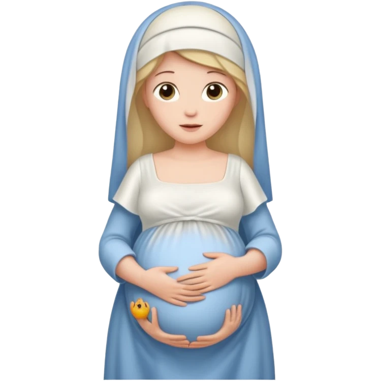 A biblical illustration of the mary when pregnant emoji