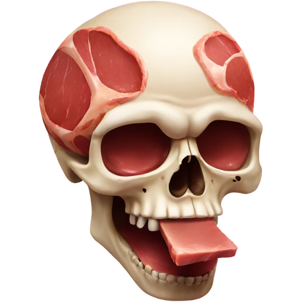 Skull with meat emoji