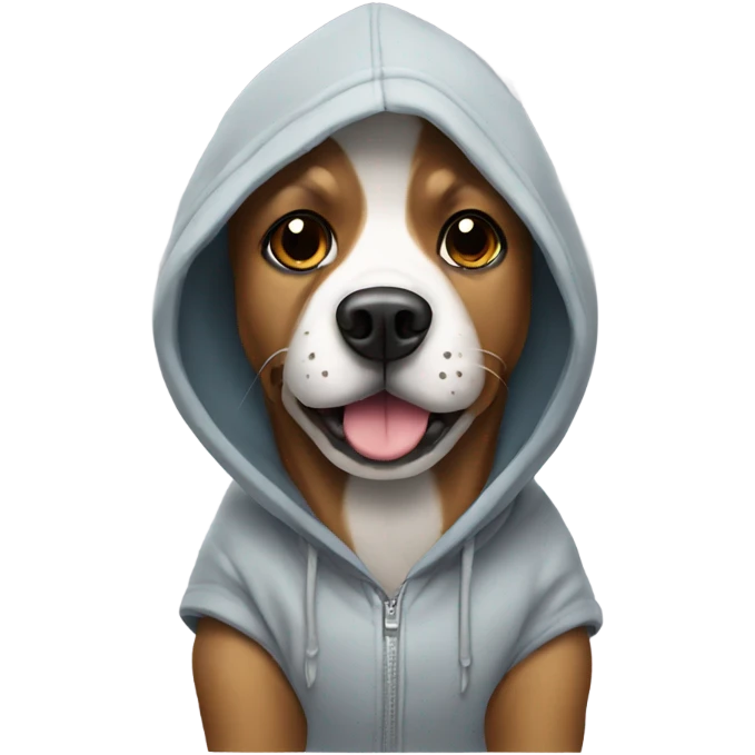 Dog wearing hoodie emoji
