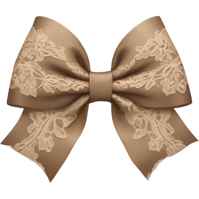 Elegant Pale brown lace bow emoji