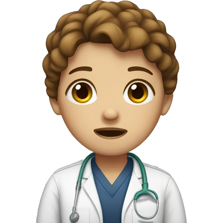 Vet tech with brown hair crying  emoji