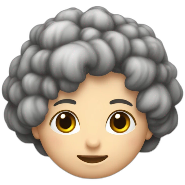 perra gigante de los Pirineos blanca hembra peluda con un moño en la cabeza emoji