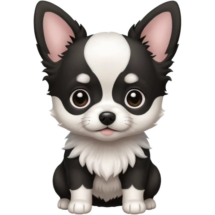 Chihuahua  maltese puppy black and white￼ emoji