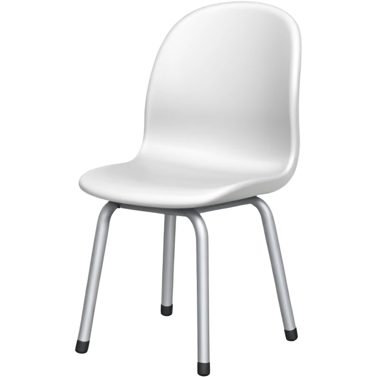 Silla de plastico color blanca todo de blanco con soportes de plastico a los lados emoji