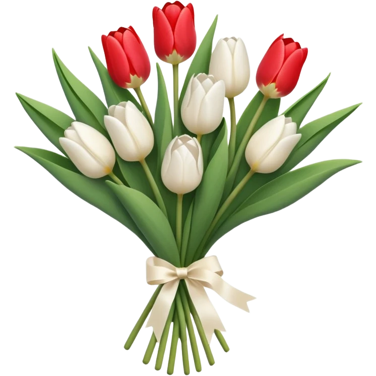 white tulip bouquet  emoji