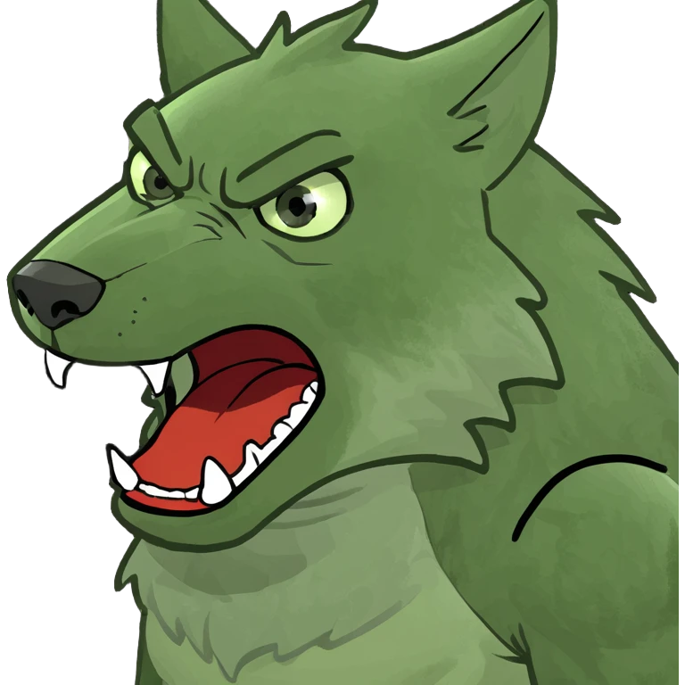 A wolf getting angry emoji