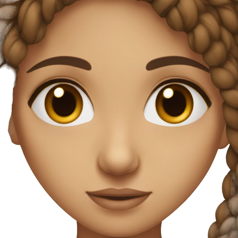 Khazajistan girl brown eyes and tied brown hair emoji