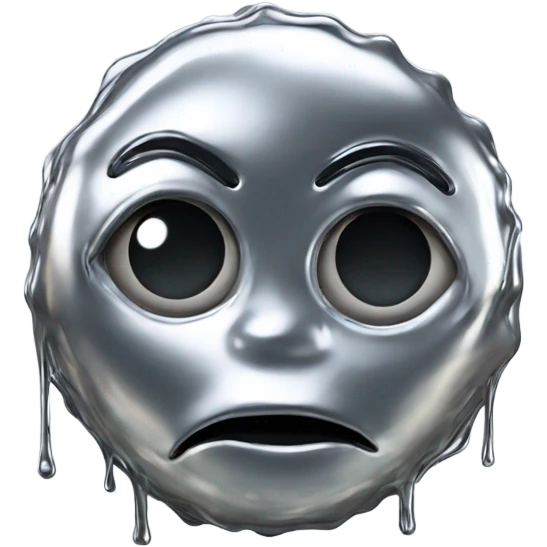 Abstract creature made of liquid chrome emoji