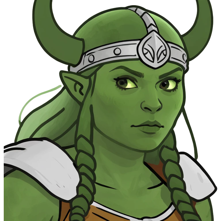 Female Viking with blonde hair and hazel eyes emoji