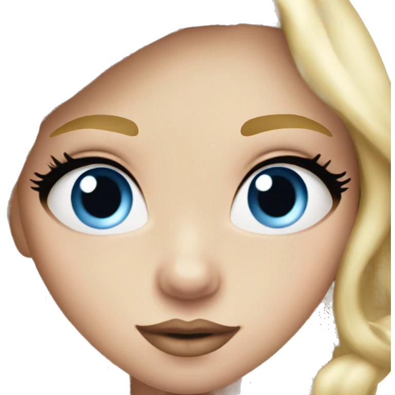 Blonde blue eyes princess big lips big lashes emoji