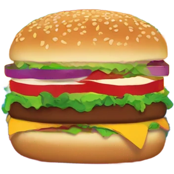 Pride flag with burger on it emoji