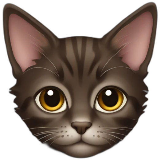 Tiny dark brown maincoon cat emoji