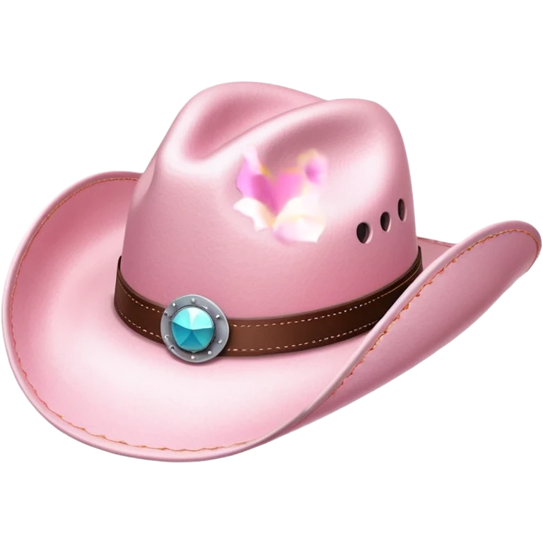 pastel pink and white cowboy hat emoji