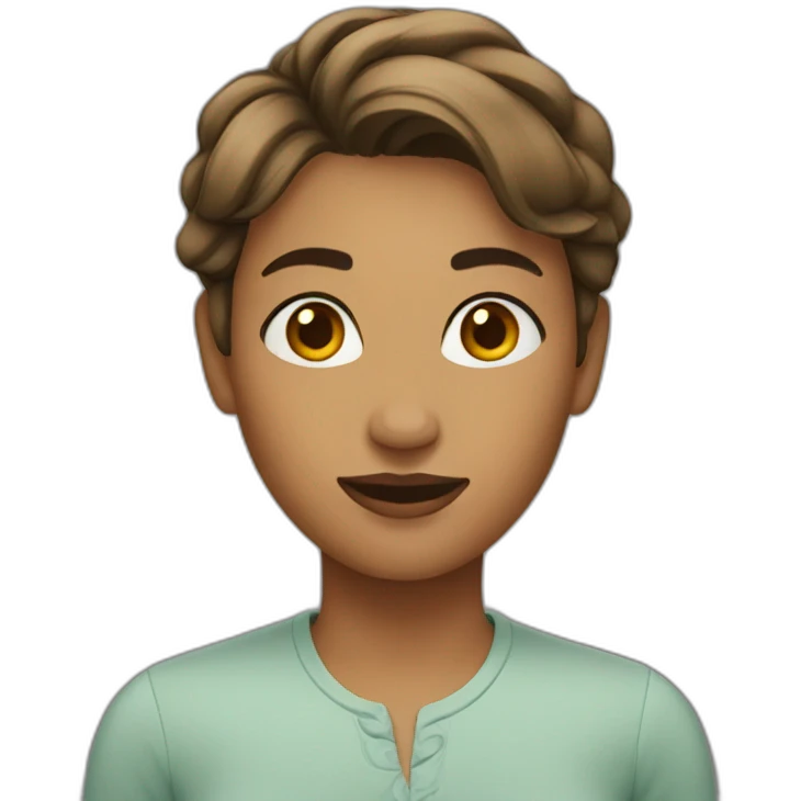 Woman with brun short hair  emoji
