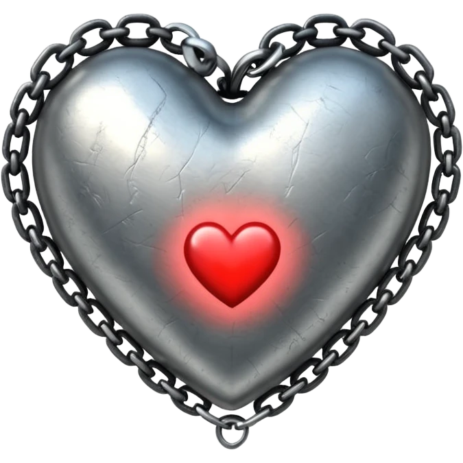 heart with a dark chain and grunge texture emoji