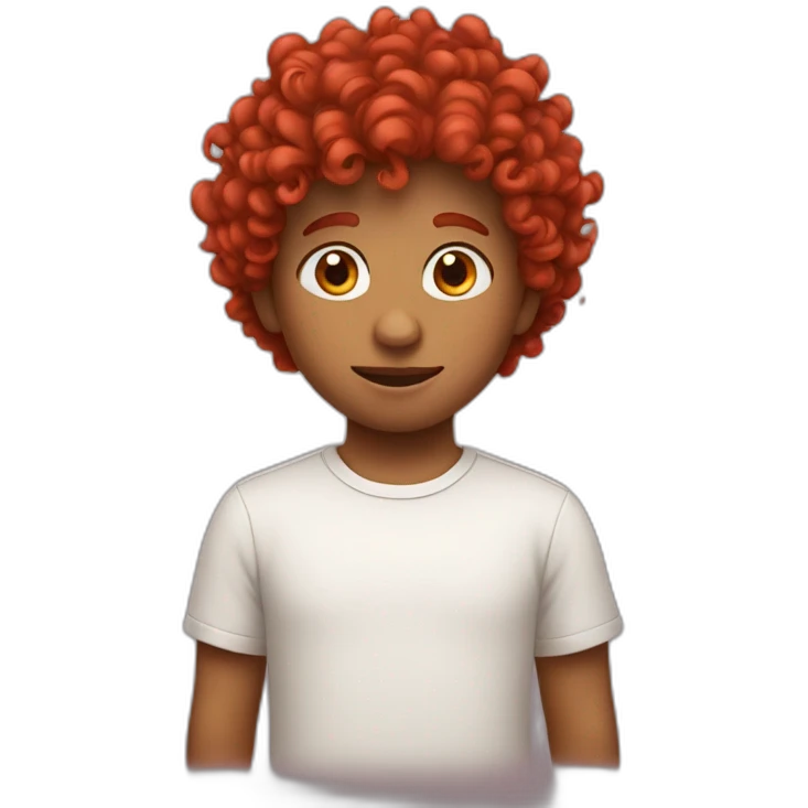 Curly red hear boy emoji