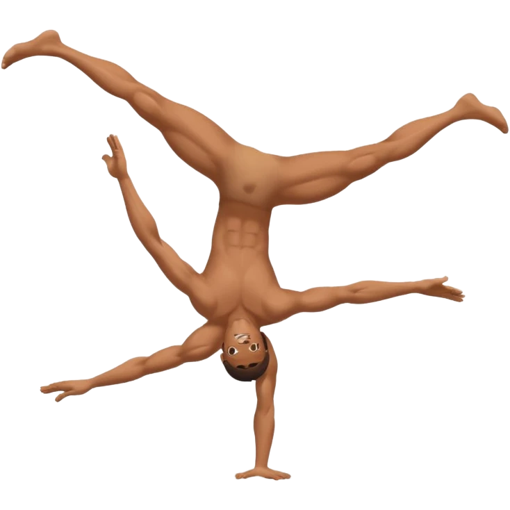 Nude man cartwheel emoji