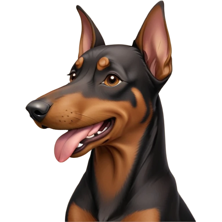 cinematic-cute-yawning-doberman-portrait-emoji,-head-tilted-slightly-with-a-dramatic,-wide-open-yawn,-revealing-a-sleek black and brown fur-with-a-subtle-shimmer,-floppy-ears-slightly-drooping,-round-brown-eyes-barely-open-in-drowsy emoji